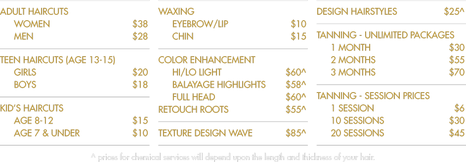 Haircut and Color Prices